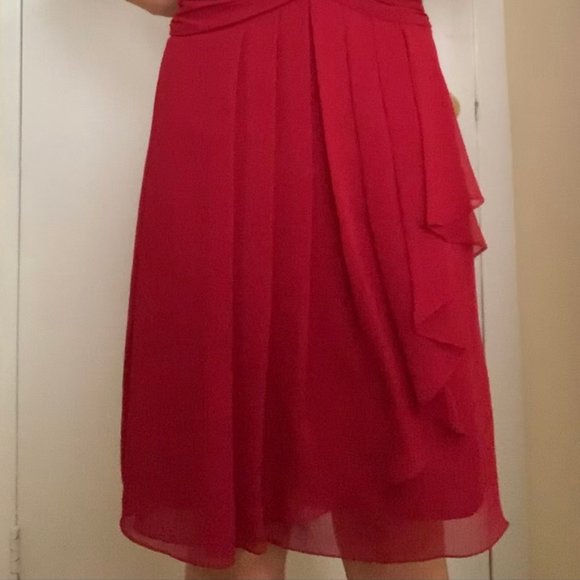 Strapless Red David's Bridal Bridesmaid Dress - Picture 6 of 6